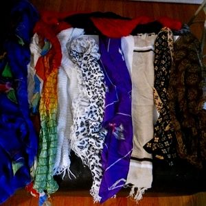 A variety of scarfs